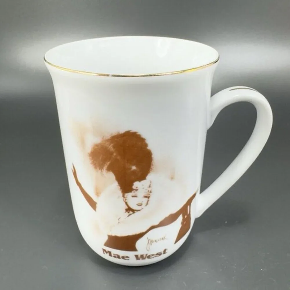 Vintage Hollywood Hall‎ of Fame Museum Porcelain Coffee Mug Cup Mae West Mug VTG